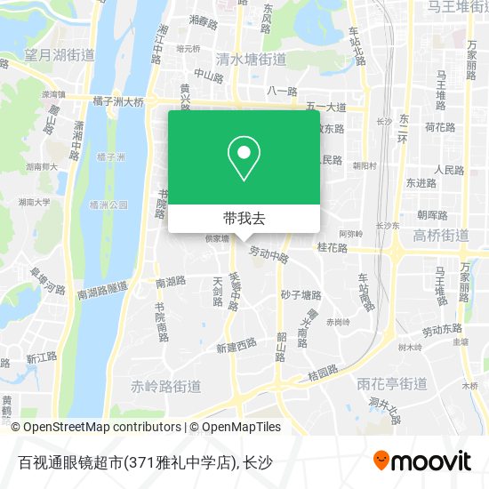 百视通眼镜超市(371雅礼中学店)地图