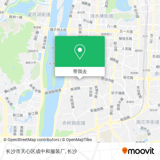 长沙市天心区成中和服装厂地图