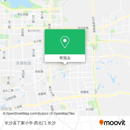 长沙县丁家小学-西北门地图