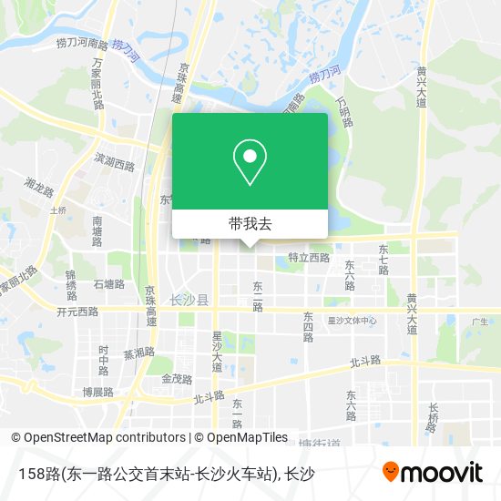 158路(东一路公交首末站-长沙火车站)地图