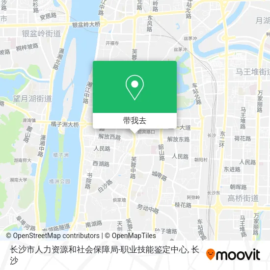 长沙市人力资源和社会保障局-职业技能鉴定中心地图