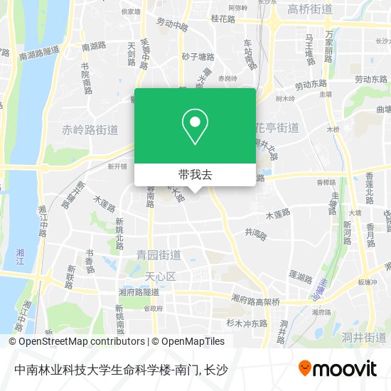 中南林业科技大学生命科学楼-南门地图