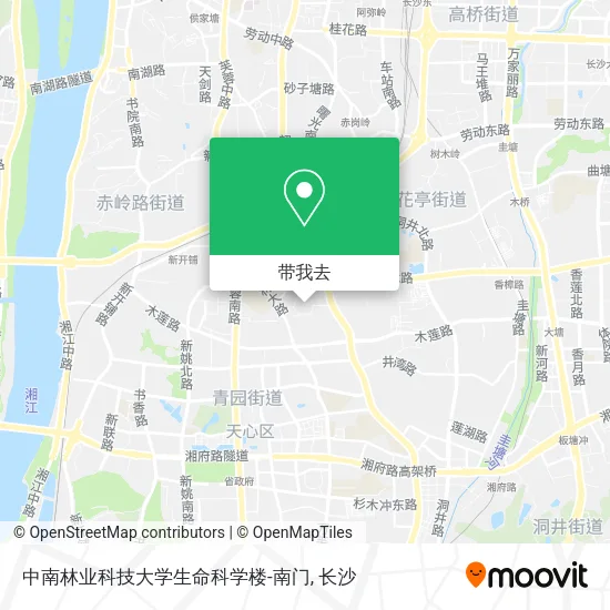 中南林业科技大学生命科学楼-南门地图