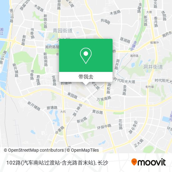 102路(汽车南站过渡站-含光路首末站)地图