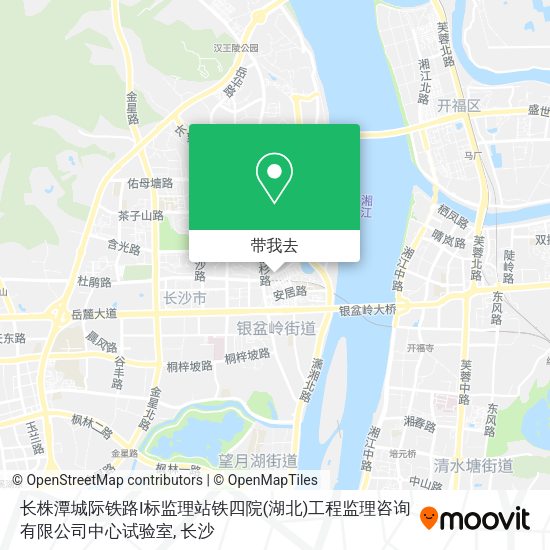 长株潭城际铁路I标监理站铁四院(湖北)工程监理咨询有限公司中心试验室地图