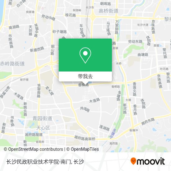 长沙民政职业技术学院-南门地图