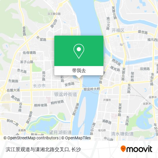 滨江景观道与潇湘北路交叉口地图