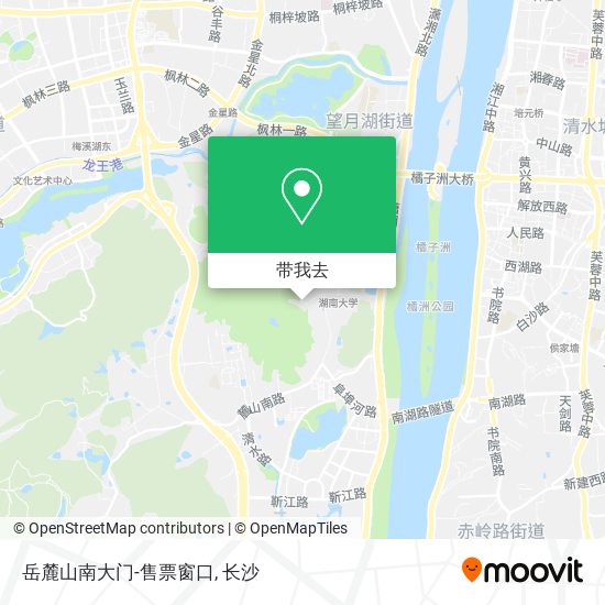 岳麓山南大门-售票窗口地图