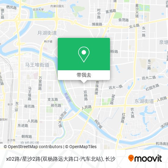 x02路/星沙2路(双杨路远大路口-汽车北站)地图
