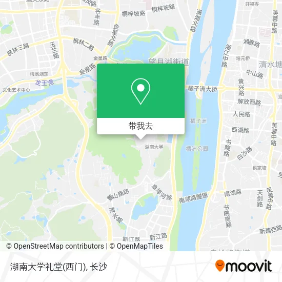 湖南大学礼堂(西门)地图