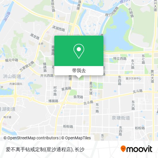 爱不离手钻戒定制(星沙通程店)地图