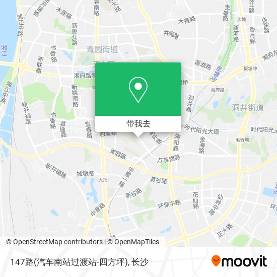 147路(汽车南站过渡站-四方坪)地图