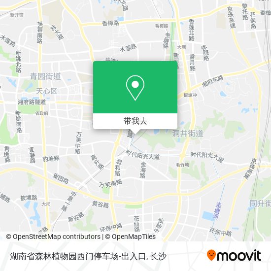 湖南省森林植物园西门停车场-出入口地图