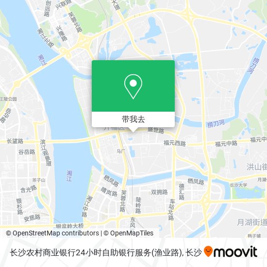 长沙农村商业银行24小时自助银行服务(渔业路)地图