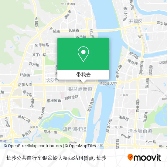 长沙公共自行车银盆岭大桥西站租赁点地图