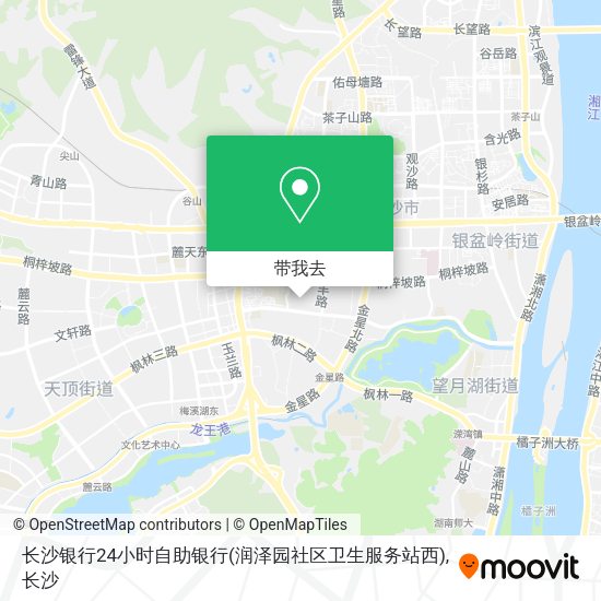 长沙银行24小时自助银行(润泽园社区卫生服务站西)地图