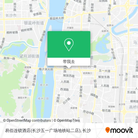 易佰连锁酒店(长沙五一广场地铁站二店)地图