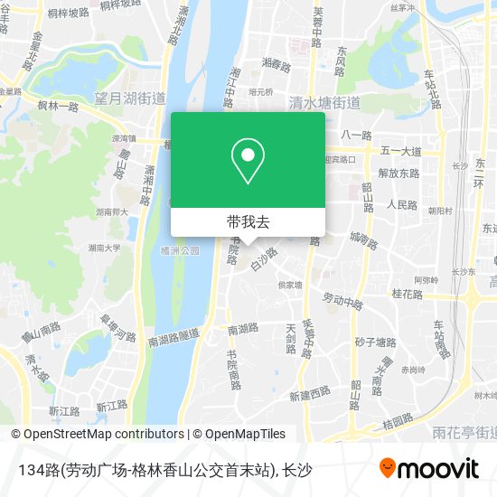 134路(劳动广场-格林香山公交首末站)地图