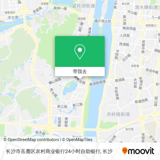 长沙市岳麓区农村商业银行24小时自助银行地图