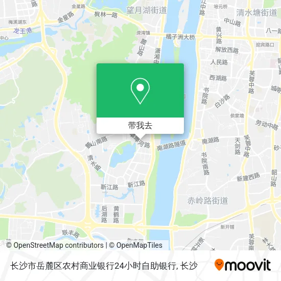长沙市岳麓区农村商业银行24小时自助银行地图