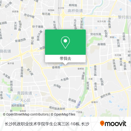 长沙民政职业技术学院学生公寓三区-10栋地图