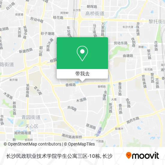 长沙民政职业技术学院学生公寓三区-10栋地图