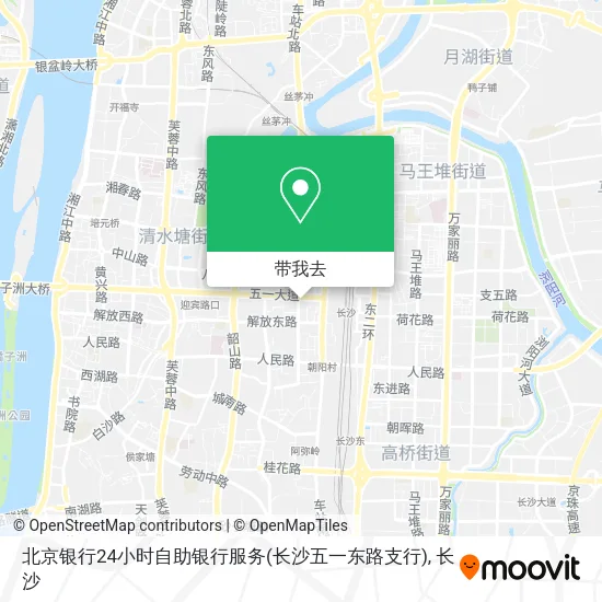 北京银行24小时自助银行服务(长沙五一东路支行)地图