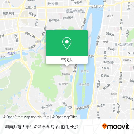 湖南师范大学生命科学学院-西北门地图