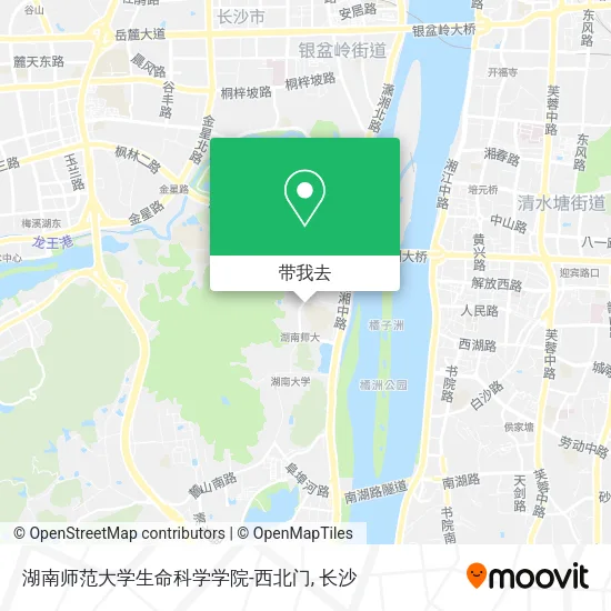 湖南师范大学生命科学学院-西北门地图