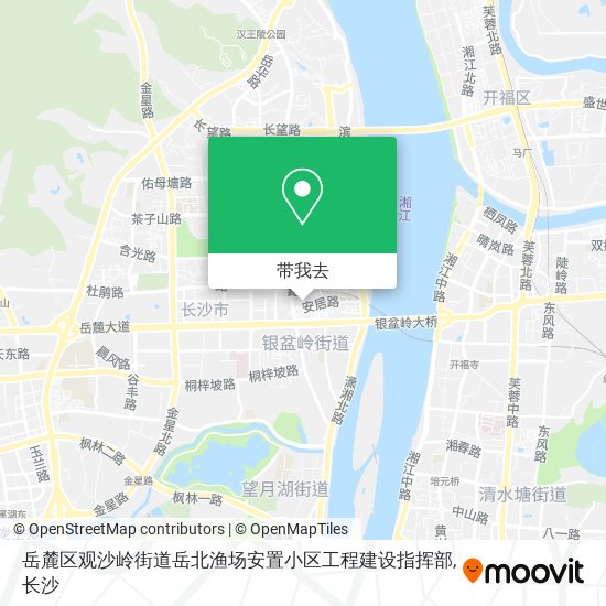 岳麓区观沙岭街道岳北渔场安置小区工程建设指挥部地图