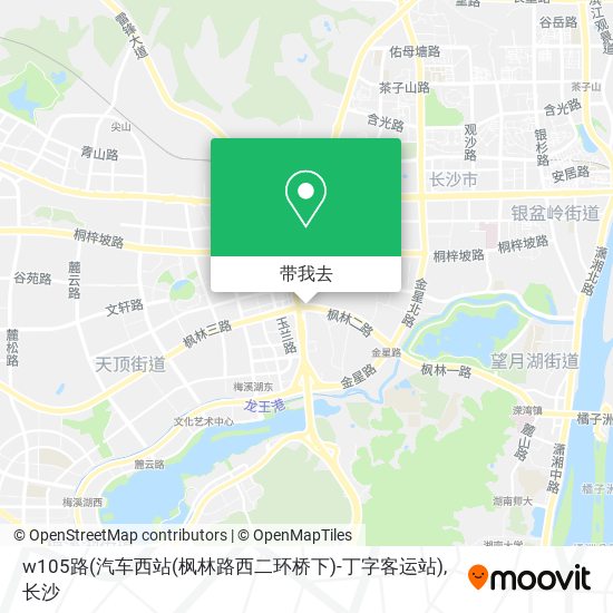 w105路(汽车西站(枫林路西二环桥下)-丁字客运站)地图
