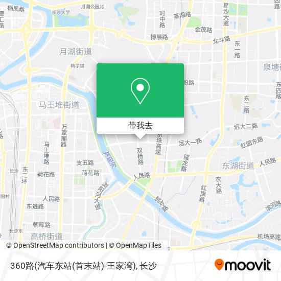 360路(汽车东站(首末站)-王家湾)地图