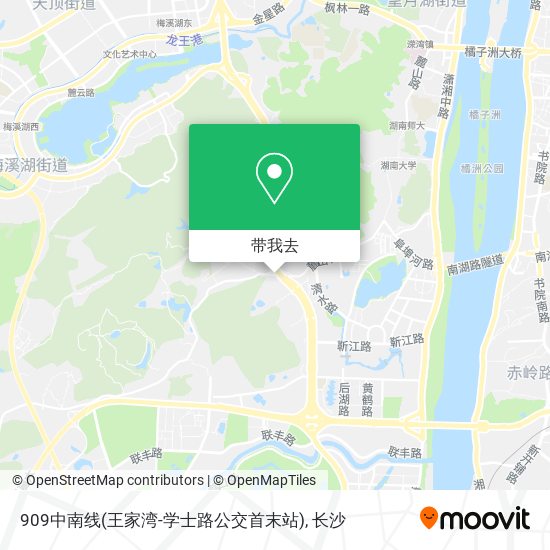 909中南线(王家湾-学士路公交首末站)地图