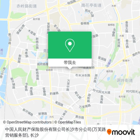 中国人民财产保险股份有限公司长沙市分公司(万芙路营销服务部)地图