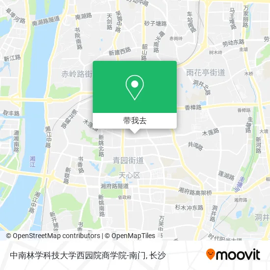 中南林学科技大学西园院商学院-南门地图
