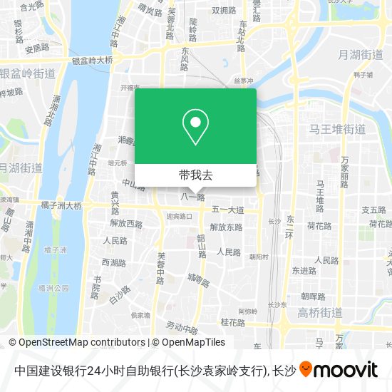 中国建设银行24小时自助银行(长沙袁家岭支行)地图