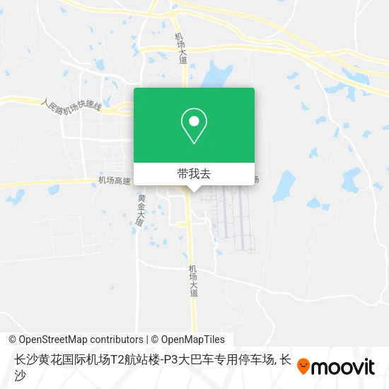 长沙黄花国际机场T2航站楼-P3大巴车专用停车场地图