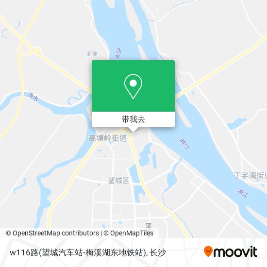 w116路(望城汽车站-梅溪湖东地铁站)地图