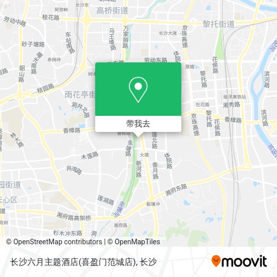 长沙六月主题酒店(喜盈门范城店)地图