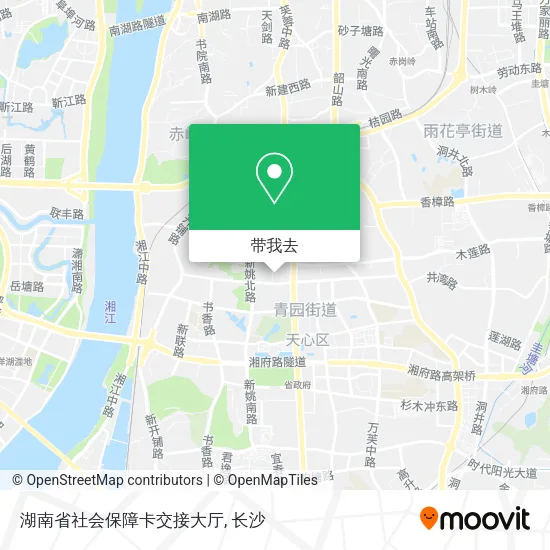 湖南省社会保障卡交接大厅地图