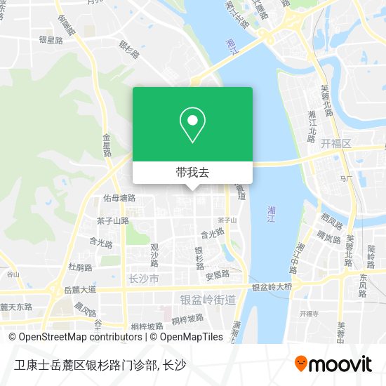 卫康士岳麓区银杉路门诊部地图