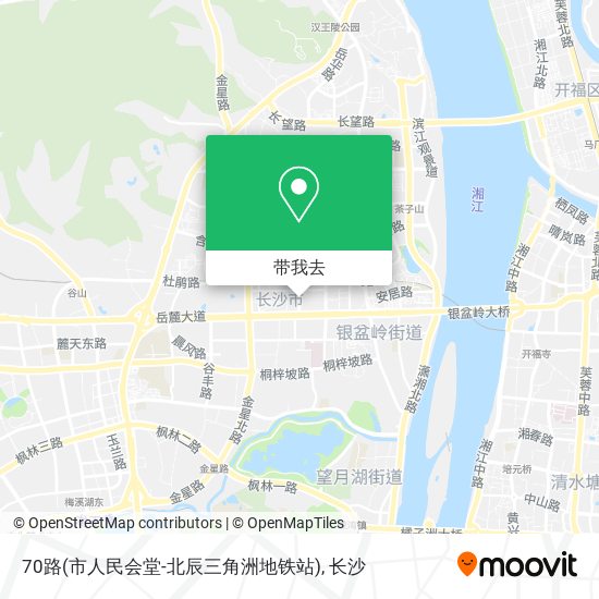 70路(市人民会堂-北辰三角洲地铁站)地图