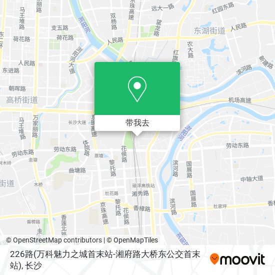 226路(万科魅力之城首末站-湘府路大桥东公交首末站)地图