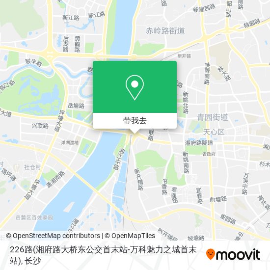 226路(湘府路大桥东公交首末站-万科魅力之城首末站)地图