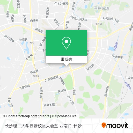 长沙理工大学云塘校区大会堂-西南门地图