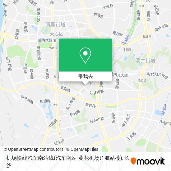 机场快线汽车南站线(汽车南站-黄花机场t1航站楼)地图