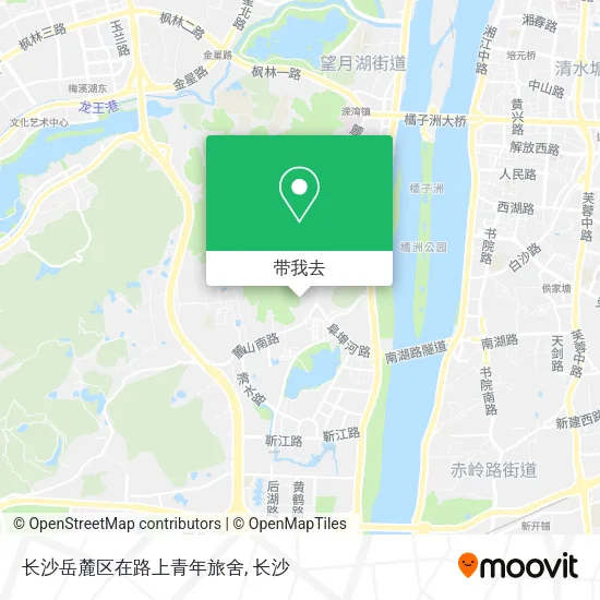 长沙岳麓区在路上青年旅舍地图