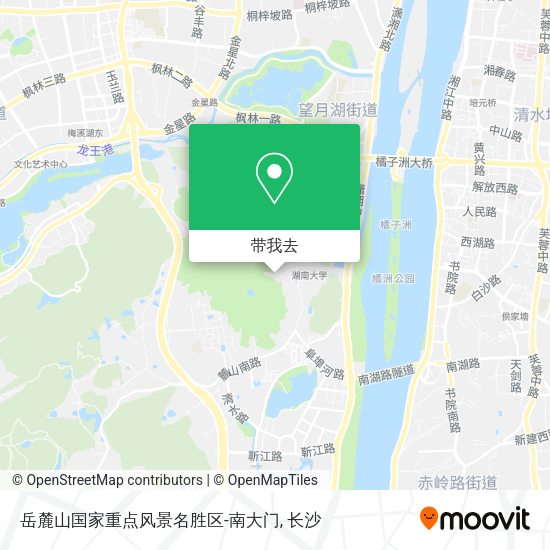 岳麓山国家重点风景名胜区-南大门地图