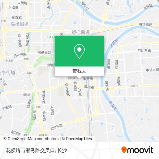 花侯路与湘秀路交叉口地图