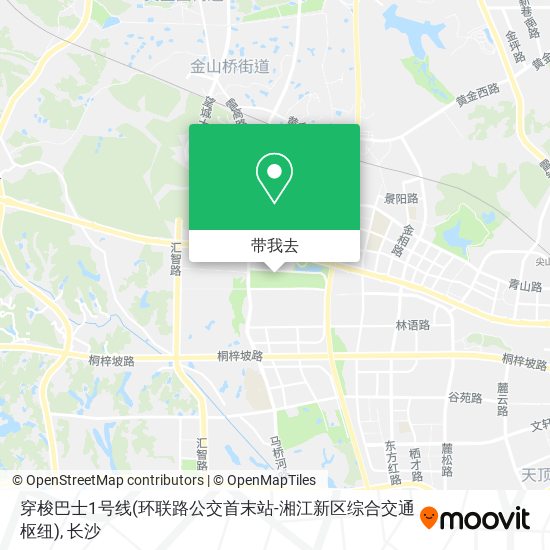 穿梭巴士1号线(环联路公交首末站-湘江新区综合交通枢纽)地图